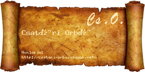 Csatári Orbó névjegykártya